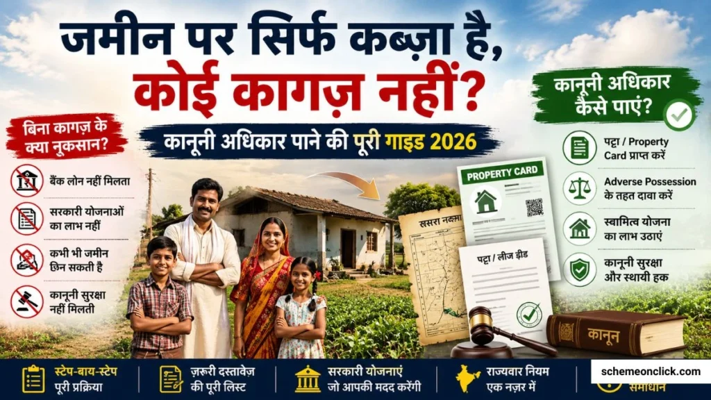 Jamin par kabza hai, kagaz nahi, kya karen