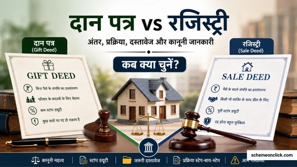 दान पत्र और रजिस्ट्री में अंतर Dan patra or registry me antar