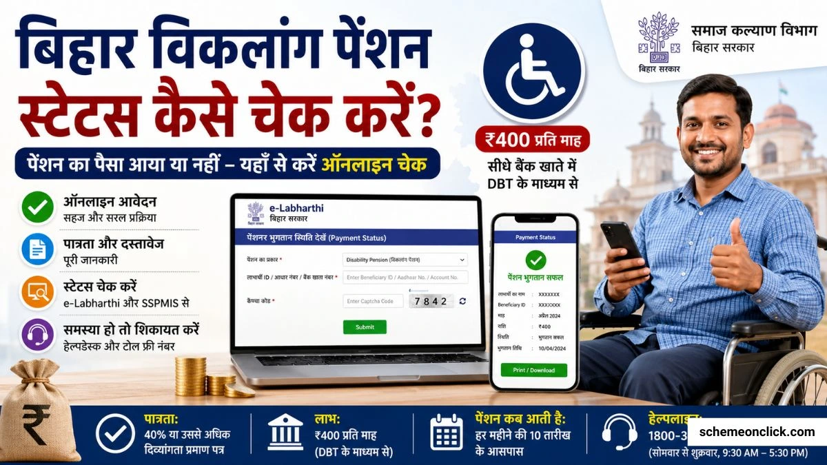 Bihar Viklang Pension Status Check