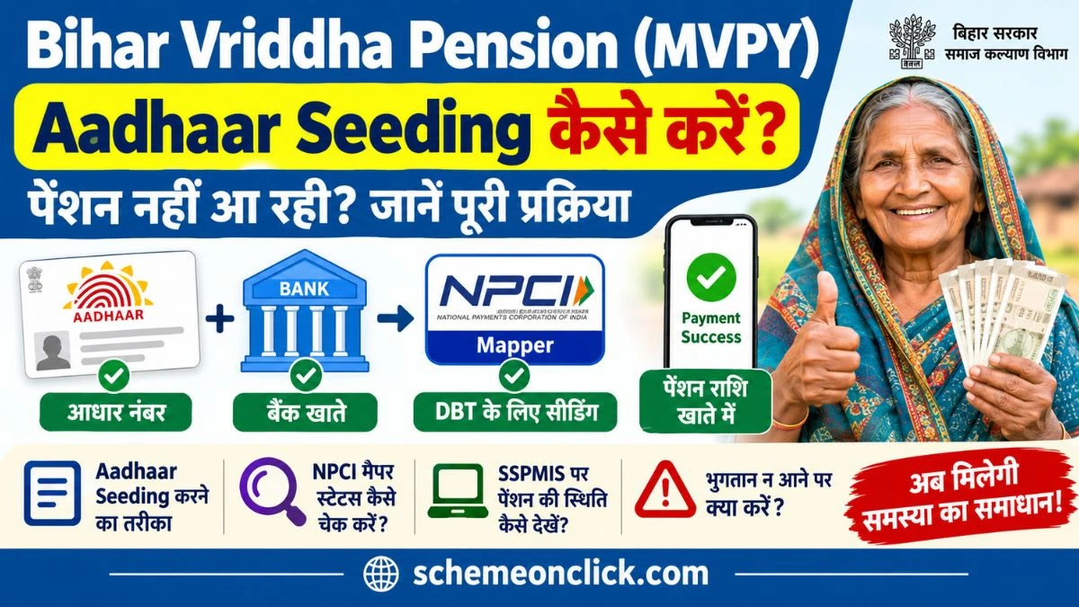 Bihar Vriddha Pension में Aadhaar Seeding कैसे करें?